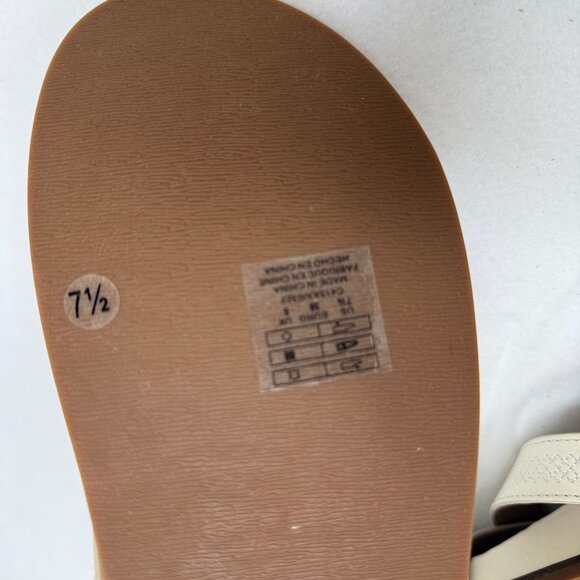 Kelsi Dagger White Strappy Sandals Gold Buckle Stitch Detail Size 7.5 Ankle Stra - Picture 4 of 9